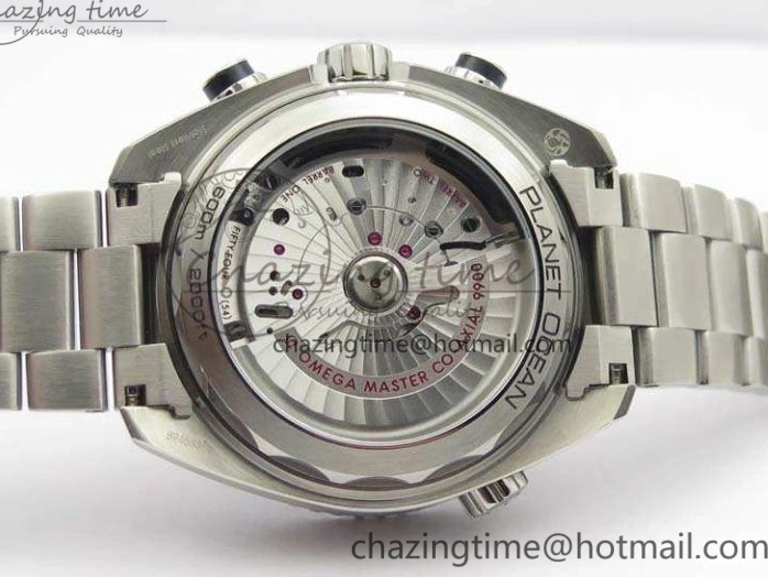 0424 FastDry Planet Ocean Master Chrono SS OM 1:1 Best Edition Black Dial On SS Bracelet A9900 V 8112